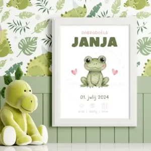 Ilustracija Žabica darilo ob rojstvu
