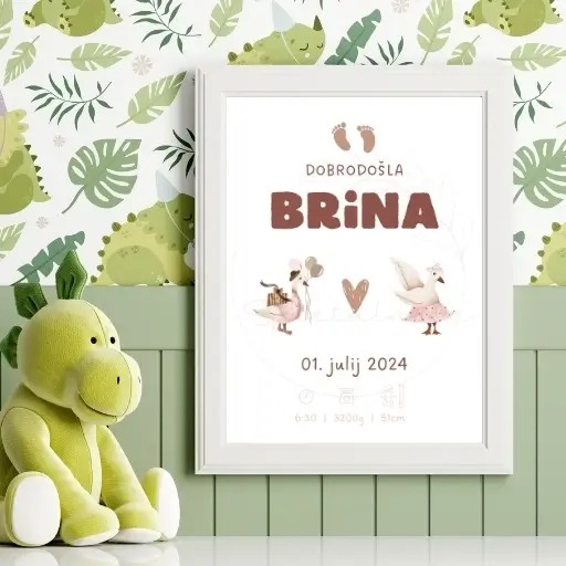 Ilustracija Goski darilo ob rojstvu