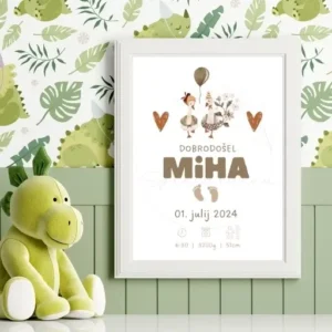 Ilustracija Gosji par darilo ob rojstvu