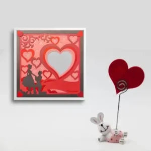 3D slika zaljubljenega para v obliki srca – valentinovo darilo