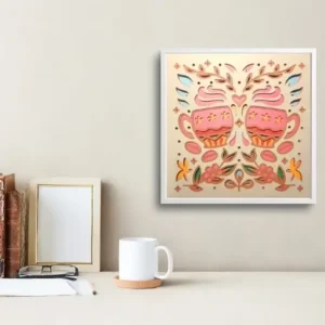 Skodelici kave 3D slika za dom